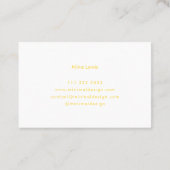 Visitenkarte Minimal Yellow Business Card (Rückseite)