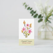 Visitenkarte mit Aquarell-Blume-Muster. (Stehend Vorderseite)