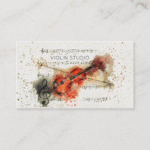 Visitenkarte mit Aquarell-Violine