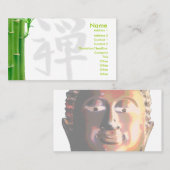 Visitenkarte mit Bambusbaum und Zen-Kanji (Vorne/Hinten)