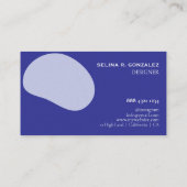 Visitenkarte mit blauem cool-neutralem Formdesign (Rückseite)