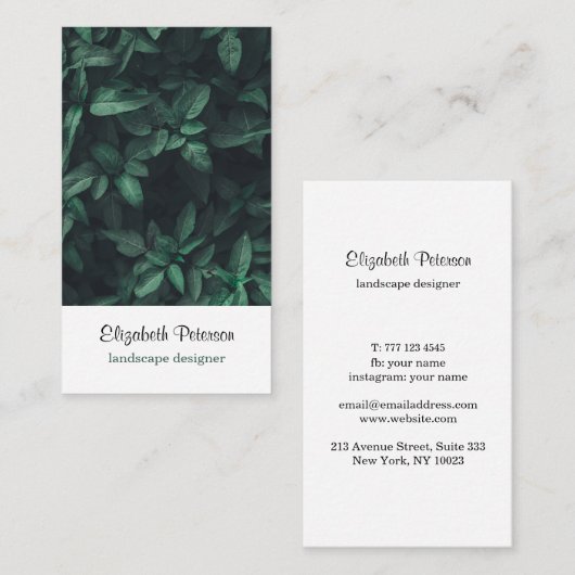 Visitenkarte mit Blume-Hintergrund (Vorne/Hinten)