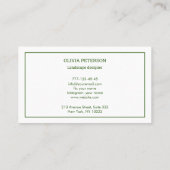 Visitenkarte mit Blume Hintergrund. (Rückseite)