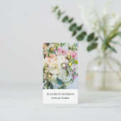 Visitenkarte mit Blume-Hintergrund (Stehend Vorderseite)