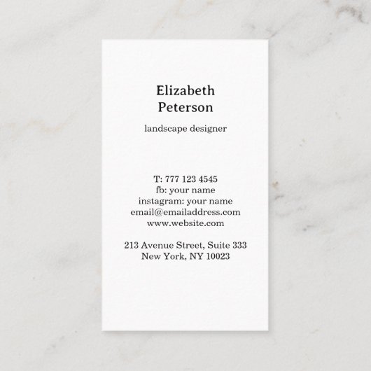 Visitenkarte mit Blume-Hintergrund (Rückseite)