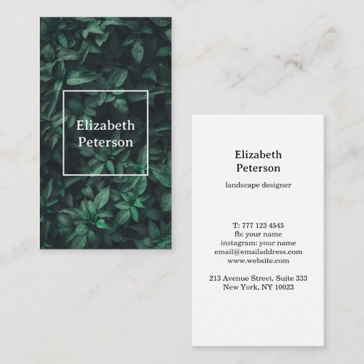 Visitenkarte mit Blume-Hintergrund (Vorne/Hinten)