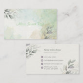 Visitenkarte mit Blume und Aquarell (Vorne/Hinten)