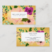 Visitenkarte - mit Blumen Gold (Vorne/Hinten)