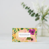 Visitenkarte - mit Blumen Gold (Stehend Vorderseite)