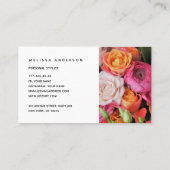 Visitenkarte mit Blumenhintergrund. (Rückseite)