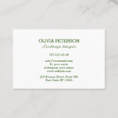 Visitenkarte mit botanischem Hintergrund (Rückseite)