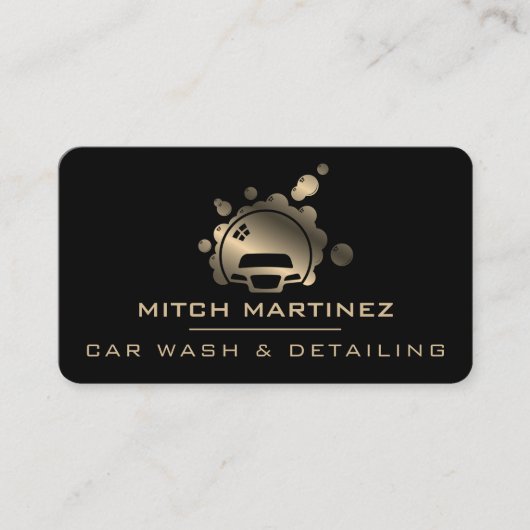 Visitenkarte mit dem Logo "Metallisches Auto" (Vorderseite)