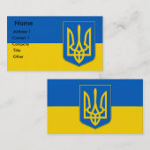 Visitenkarte mit der Flagge der Ukraine (Vorne/Hinten)