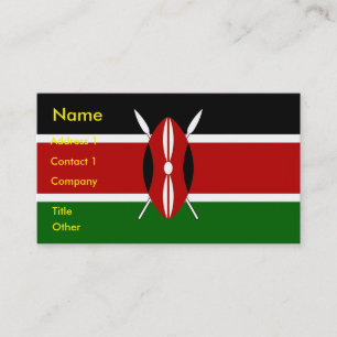 Visitenkarte mit der Flagge Kenias