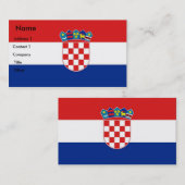 Visitenkarte mit der Flagge Kroatiens (Vorne/Hinten)