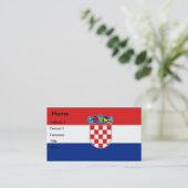 Visitenkarte mit der Flagge Kroatiens (Stehend Vorderseite)