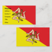 Visitenkarte mit der Flagge Siziliens, Italien (Vorne/Hinten)