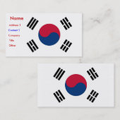 Visitenkarte mit der Flagge Südkoreas (Vorne/Hinten)