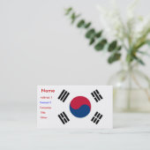 Visitenkarte mit der Flagge Südkoreas (Stehend Vorderseite)