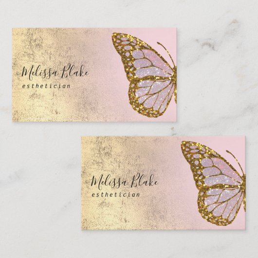 Visitenkarte mit doppelseitigem Schmetterlinglogo (Vorne/Hinten)