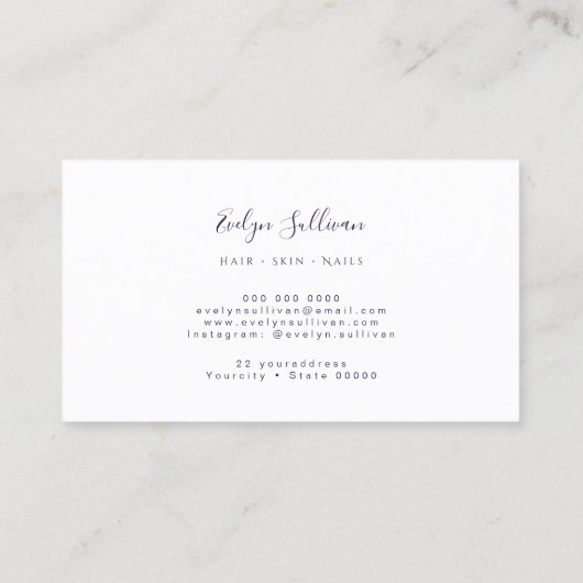 Visitenkarte mit dunklem optischem Hintergrund (Rückseite)