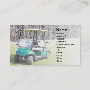 Visitenkarte mit einem Golfmobil