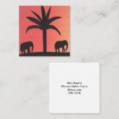 Visitenkarte mit Elefanten-Silhouetten (Vorne/Hinten)