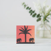 Visitenkarte mit Elefanten-Silhouetten (Stehend Vorderseite)