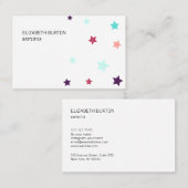 Visitenkarte mit farbigen Sternen. (Vorne/Hinten)