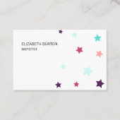 Visitenkarte mit farbigen Sternen. (Vorderseite)