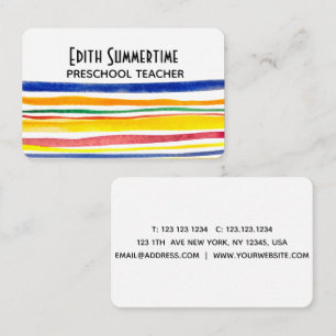 Visitenkarte mit farbigen Streifen