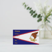 Visitenkarte mit Flag von American Samoa USA. (Stehend Vorderseite)