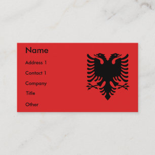 Visitenkarte mit Flagge Albaniens