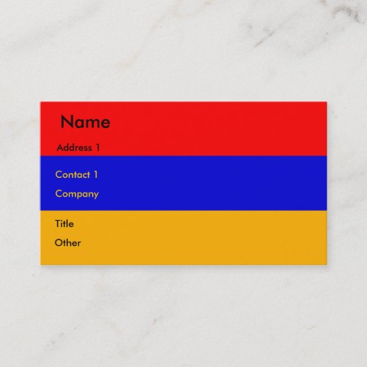 Visitenkarte mit Flagge Armeniens (Vorderseite)