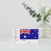 Visitenkarte mit Flagge Australiens (Stehend Vorderseite)