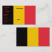 Visitenkarte mit Flagge Belgiens (Vorne/Hinten)