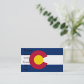 Visitenkarte mit Flagge Colorado, USA. (Stehend Vorderseite)