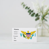 Visitenkarte mit Flagge der Jungfrauen (Stehend Vorderseite)