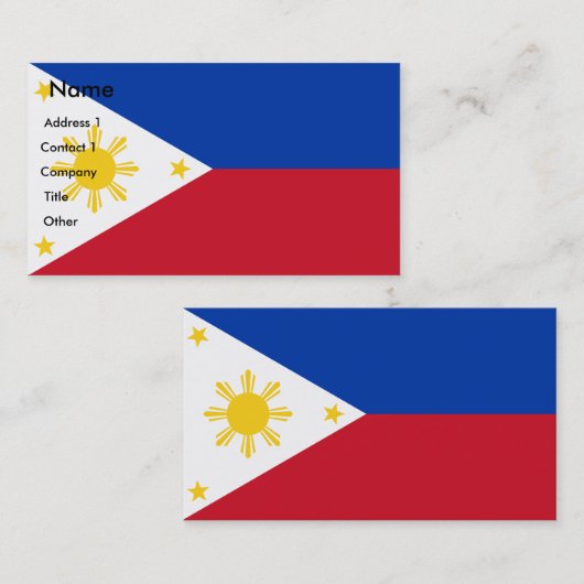 Visitenkarte mit Flagge der Philippinen (Vorne/Hinten)