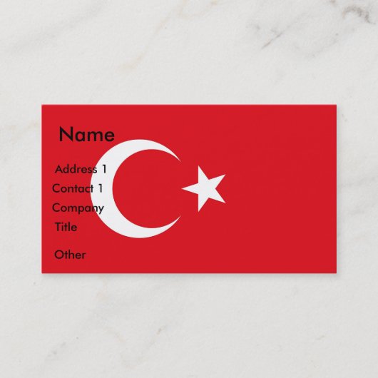Visitenkarte mit Flagge der Türkei (Vorderseite)