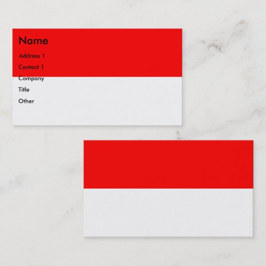 Visitenkarte mit Flagge Indonesiens (Vorne/Hinten)