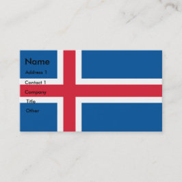 Visitenkarte mit Flagge Islands