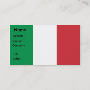 Visitenkarte mit Flagge Italiens