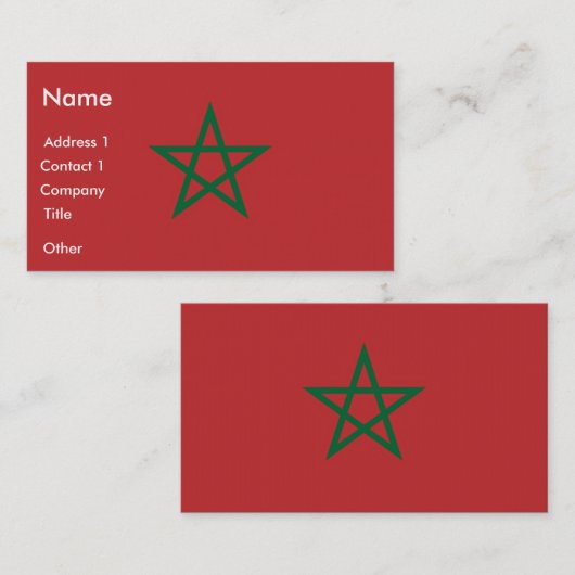 Visitenkarte mit Flagge Marokkos (Vorne/Hinten)