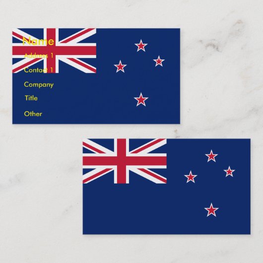 Visitenkarte mit Flagge Neuseelands (Vorne/Hinten)