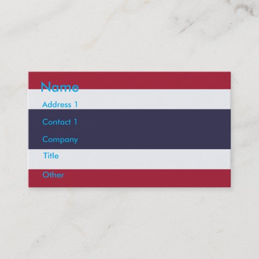 Visitenkarte mit Flagge Thailands (Vorderseite)