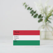 Visitenkarte mit Flagge Ungarns (Stehend Vorderseite)