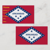 Visitenkarte mit Flagge von Arkansas U.S.A. (Vorne/Hinten)