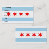 Visitenkarte mit Flagge von Chicago, USA. (Vorne/Hinten)
