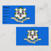 Visitenkarte mit Flagge von Connecticut U.S.A. (Vorne/Hinten)